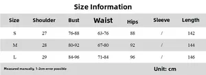 Detailed size chart with measurements for the slim fit sleeveless dress in centimeters