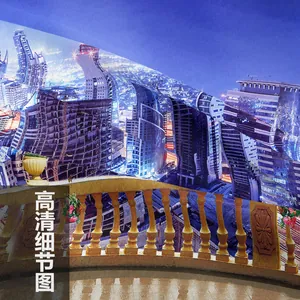 Detailed close-up showing high-definition city night landscape print on fabric tapestry