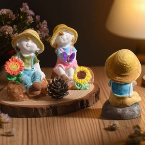 Three-piece set of cartoon sunflower children silicone molds for DIY scented candles