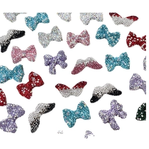 Colorful rhinestone bow and wing charms for DIY jewelry and nail art decoration
