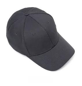 Top view of a dark grey structured baseball cap showing the button and ventilation eyelets