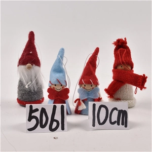 Set di 4 bambole di Natale in feltro, gnomi ed elfi, decorazioni festive da 10 cm
