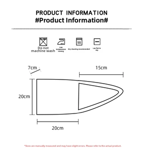 Detailed size guide and care instructions chart for checkerboard plush bucket bag
