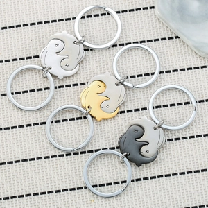 Rabbit Keychain Interlocking Stainless Steel Matching Yin Yang Tai Chi Pendant Bag Ornament For Couples Lovers