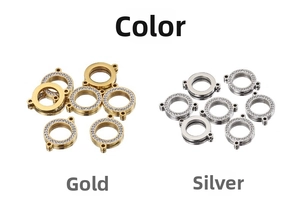 DIY jewelry connectors in gold and steel finishes with sparkling pavé zircons