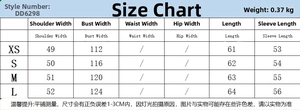 Detailed size chart for women's round neck cotton jacket with shoulder and bust measurements