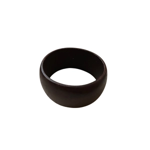 Minimalist deep brown wide geometric resin bangle bracelet with smooth polished finish