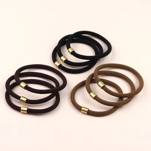 Minimalist High Elastic Hair Ties With Alloy Buckle Korean Style Ponytail Holders Durable Seamless Hair Ropes For Women