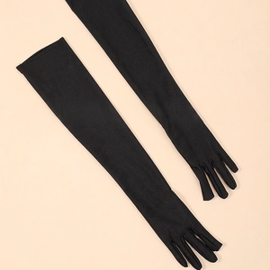Gants longs noirs de 55cm pour protection solaire, soirées élégantes et représentations