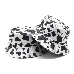 Cow Print Bucket Hat Baumwolle Sonnenschutz Sommer Outdoor Atmungsaktiv Sonnenhut Beckenhut Für Damen Vielseitig