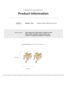 Size chart for 18K gold plated fireworks pearl earrings with material and dimension details