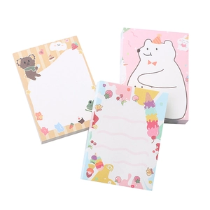 Cute cartoon animal memo pads featuring bear and dog designs for school and office