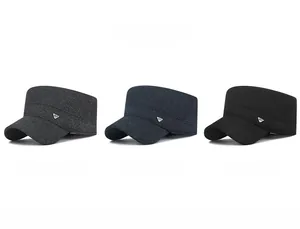 Detailed comparison of winter cadet caps in dark grey, navy blue, and black colors
