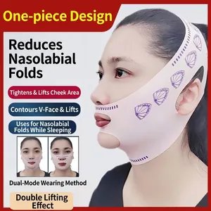 V-Line Face Lifting Mask High Elastic Slimming Belt Double Chin Remover Facial Firming Strap Adjustable Breathable Sleep