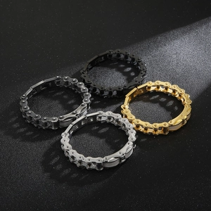 Bracciali a catena da moto in stile industriale con finiture oro, argento, nero e canna fucile