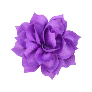 Detailed close-up of an 8cm purple multi-layer pointed lotus textile flower accessory