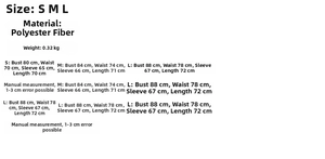 Size chart showing S M L measurements for off-the-shoulder puff sleeve dress in detail