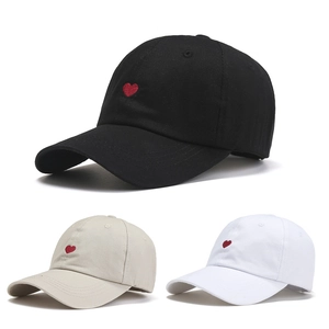 Embroidered Heart Cotton Baseball Cap Sun Protection Adjustable Dad Hat For Men Women Casual Streetwear
