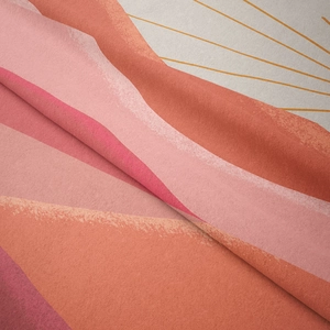 Close-up of bohemian wall tapestry showing soft plush texture and abstract geometric pattern