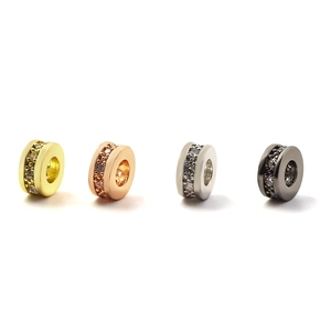 Copper zircon spacer beads in gold, silver, rose gold and black for DIY jewelry making