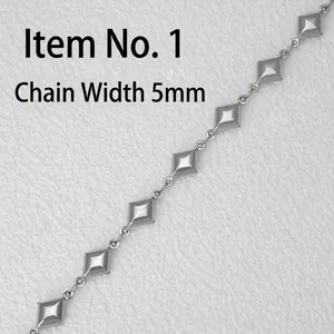 5mm silver stainless steel hollow geometric diamond link chain for DIY necklace making