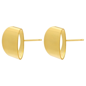 Elegant gold U-shaped hoop earrings with polished finish and minimalist french design