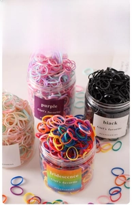 Set di elastici per capelli ad alta elasticità in barattoli trasparenti multicolore