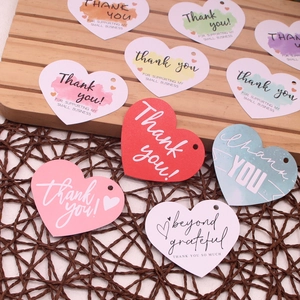 Colorful heart-shaped thank you cards for small business jewelry packaging and diy crafts