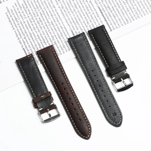 Dark brown and black crazy horse leather watch straps with quick release pins