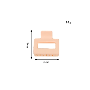 Matte pink square hair claw clip for high ponytail, 5cm durable hair clip for women