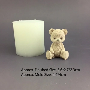 Detailed silicone mold showing teddy bear texture for DIY candle and cake decorating