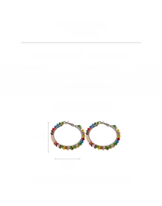 Detailed size specifications for dopamine colorful beaded hoop earrings for women
