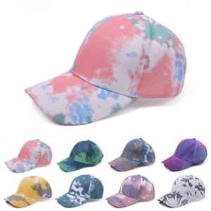 Unisex Tie Dye Baseball Cap Cotton Gradient Color Adjustable Streetwear Hip Hop Sun Hat For Outdoor Travel Beach Men Women