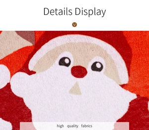 Close-up of high quality non-woven fabric featuring Santa Claus print for chair covers