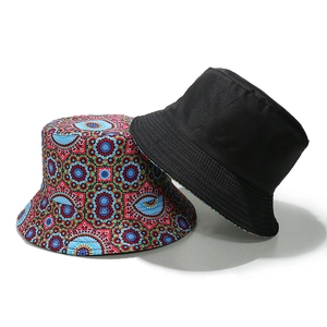 Detailed comparison between a bohemian geometric pattern and a classic black bucket hat