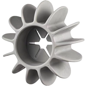 Gray anti-tangle laundry ball for washing machine with multi-blade cleaning design