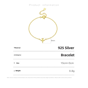 Detail of s925 silver airplane pendant bracelet with lobster clasp and adjustable chain