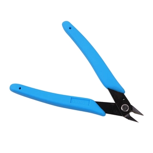 Blue non-slip handle diagonal cutting pliers for nail charm removal and electronics