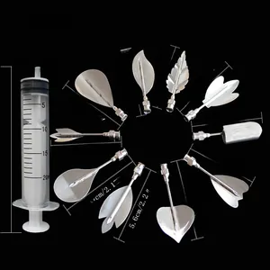 3D Jelly Art Tools set featuring 10 stainless steel tips and a 20ml syringe for cake piping