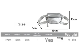 Size specifications and measurements chart for children's PU leather crossbody bag