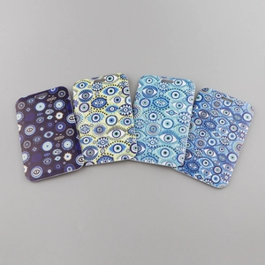 Lanyards and hard card holders with Turkish Evil Eye Nazar patterns for keys and IDs