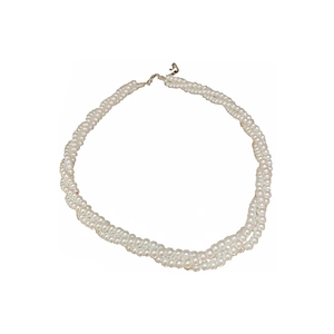 Elegante collana di perle bianche a più fili con stile minimalista per donne