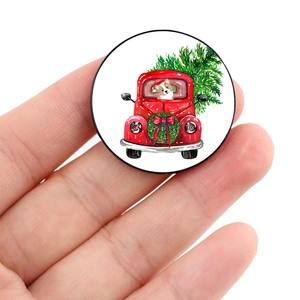 Christmas Corgi in red truck pop socket phone holder with watercolor holiday design