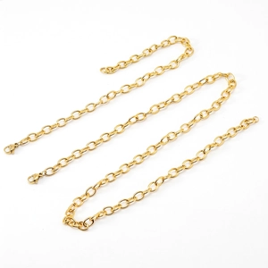 304 Stainless Steel O-Chain Necklace And Bracelet 18K Gold Plated Lobster Clasp DIY Jewelry Making