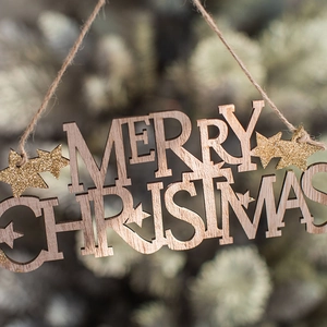 Merry Christmas Letter Hanging Sign Wood Hollow Out Plate With Glitter Stars For Xmas Tree Wall Door Home Holiday Decor