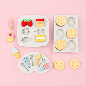 Silicone cookie and ice cream dessert molds for DIY resin and chocolate crafts