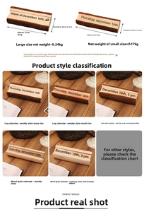 Spécifications détaillées des tailles pour calendriers perpétuels en bois vintage variés
