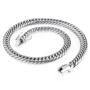 Collier Et Bracelet Maille Gourmette Pour Homme En Acier Inoxydable 316L Bijoux Hip Hop Or Argent