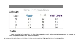 Size information table for the slim-fit knit top showing XS to L measurements in cm