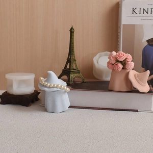 Detailed view of Halloween ghost and vase silicone molds for DIY resin casting